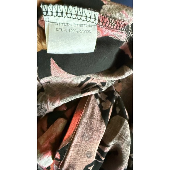 Catch Me Floral Maxi Dress Long Sleeve V Neck Bohemian Black Size M - Picture 6 of 12